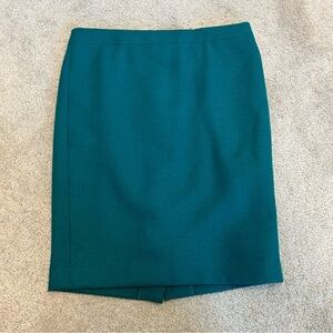 J. Crew No.2 pencil wool skirt aquamarine dark teal Sz 8T